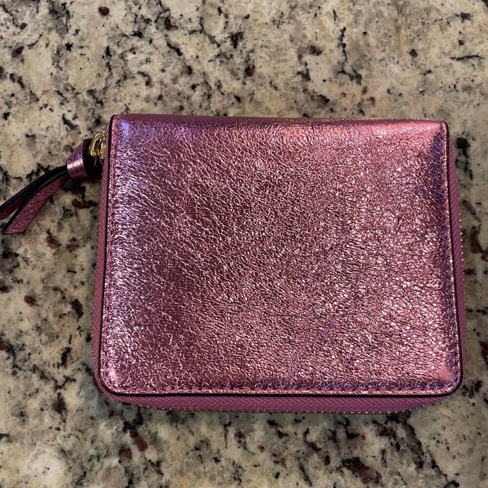 Tory Burch Crinkle Metallic Medium Wallet - Picture 7 of 11